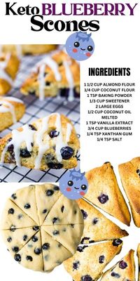 Try these keto blueberry scones, perfect for a quick breakfast or snack. Enjoy these low-carb scones filled with juicy blueberries and topped with a tasty sugar-free lemon glaze. They have a wonderful texture: crispy edges, soft, tender, and buttery—scones that practically melt in your mouth. These are the best keto scones you'll ever try—flaky, buttery, incredibly tender, and moist—a treat that's simply irresistible! And with the addition of the sugar-free lemon glaze, everyone will love them.