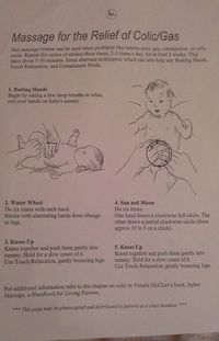 Baby massage for relief of wind