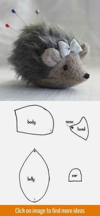 Cute pin cushion pattern: Hedgehog / Шьем игольницу в виде ежика, выкройка