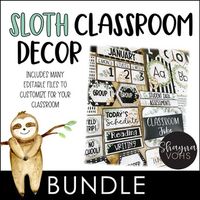 Sloth Classroom Decor by Shayna Vohs | Teachers Pay Teachers