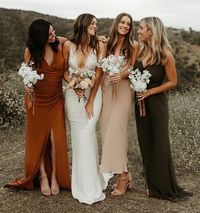 Festival Brides on Instagram: “Rust 🍂 Blush 🌸 and Olive 🌿 Forever a favourite bridesmaid palette, made beautifully cohesive with their matching white bouquets 💭✨ ⠀⠀⠀⠀⠀⠀⠀…”