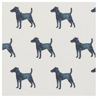 Smooth Fox Terrier Black Watercolor Silhouette Fabric | Zazzle.com