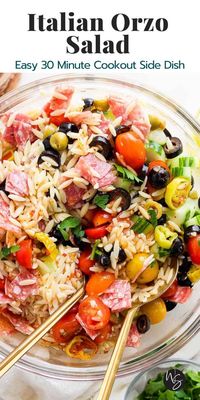 This Orzo Salad recipe is simple, yet packed with flavor thanks to fresh veggies, hearty salami, tender orzo pasta, and a combination of one of my favorite dressings and seasonings. An easy pasta salad to serve this spring and summer! A great addition to serve alongside a main dish or to grab for a quick and easy lunch. This recipe is dairy-free friendly.