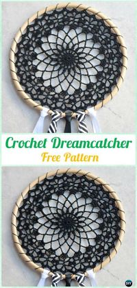 Crochet Black Dream Catcher Free Pattern -Crochet Dream Catcher Free Patterns