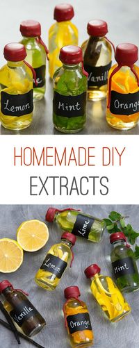 Homemade DIY Extracts. Easy to make your own at home and fun to gift!