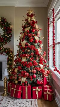 Elevate your 5ft Christmas tree with gorgeous red and gold decor! From shimmering ornaments to rich ribbons, these ideas will make your tree the centerpiece of your holiday home. 🎁🎅 Perfect for creating a warm and festive atmosphere! #ChristmasDecor #HolidayStyle