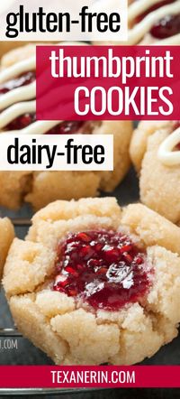 Gluten-free Thumbprint Cookies (grain-free, dairy-free) - Texanerin Baking