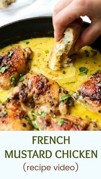 Looking for chicken things recipe for dinner? Try my Dijon Mustard Chicken. It's an easy one pot meal that is going to become a family's favorite. One of the best comfort food recipes for dinner. Great recipe for Dutch oven. #chickendinner #chickenrecipes #dinner #dinnerrecipes #comfortfood #dutchovenrecipes #comfortfoodfeast