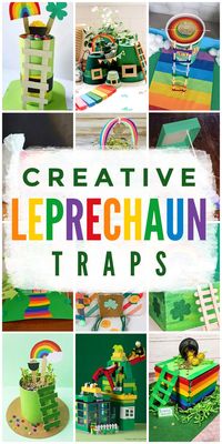 Creative leprechaun traps for kids to make in the classroom, at school or at home with their families. Use paper rolls, clay pots, flower pots, tin cans, Lego, cardboard boxes, leprechaun hat from dollar store to make simple and the fun leprechaun traps. These St Patrick crafts are great for preschoolers, kindergarten and elementary school aged kids. Recycled St. Patrick's Day craft ideas.