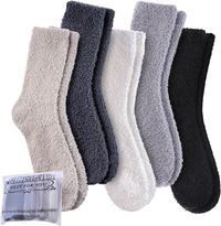 Dosoni Womens Fuzzy Socks Super Soft Fluffy Socks Cozy Warm Home Sleeping Winter Socks (5 Pack Soild Color A1) at Amazon Women’s Clothing store