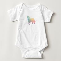 Bernese Mountain Dog Geo Silhouette Pastel Baby Bodysuit | Zazzle.com