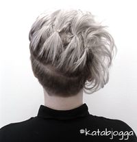 White hair updo with undercut