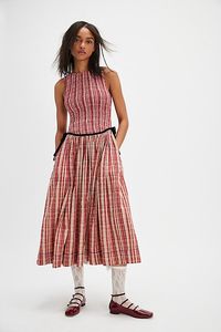 Nightingale Plaid Midi Dress