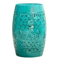 Belle Outdoor 12" Lace Cut Iron Side Table, Teal - Walmart.com