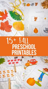 Get into the fall spirit with these fun Fall Preschool Printables to practice counting, tracing, patterning, fine motor skills and more. Your preschooler will love these hands-on learning activities. #preschool #preschoolprintables #fall #homeschoolpreschool #LivingLifeandLearning