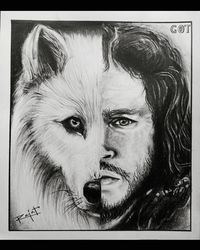 Pencil sketch of Jon Snow- Kit Harington.