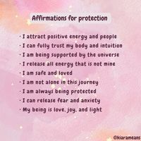 Daily affirmations for protection💓