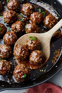 Get ready to spice up your dinner with these firecracker meatballs! Juicy beef meatballs are baked to perfection and then tossed in a sweet and spicy buffalo-based sauce, creating a delicious meal that's perfect for any night of the week.