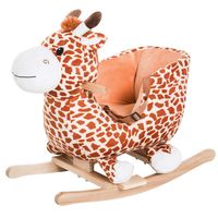 You won't have to crane your neck to pick this fun Giraffe! This plush rocking chiar brings in the comfort of your child's favorite animals combined with the movement of the classic rocking horse. Here you use a cushioned set on the animal and rely on the curved bars below that will allow it to rock back and forth easily and securely. The soft exterior covers a sturdy internal structure that is great for long-term use, yet light enough to move and store without a problem. The affordable price, h