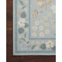 The collection offers enchanting colors and charming designs creating depth and dimension in every piece. Thoughtful construction makes this collection as durable as it is beautiful. Rifle Paper Co. x Loloi Rug Size: Square 1'6" | Willow Sky Square 1'6" Area Rug - Rifle Paper Co. x Loloi Floral Area Rug 18.0 x 18.0 x 0.13 in blue / greenPolyester / Cotton | Wayfair