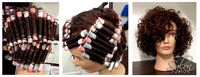 Becky from Salon Fusion, OH, did a vertical wrap with pink and grey rods on…