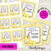 Lemonade out of Lemons Gift Tags | Printable Page - Digital File | Thank You Gift Idea | HT-EOY010A - Instant Download