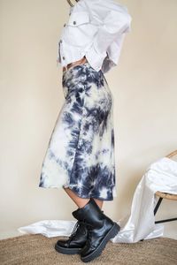 Midi skirts are the perfect piece to transition from summer to fall, and our For The Frills Tie Dye Midi Skirt is no exception. Hitting the mark on the tie-dye trend, this skirt pairs well with edgy graphic tees and dressy blouses alike. We love the dainty lace detail on the waistband and the lightweight chiffon materi