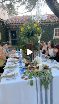 Dinner Party on Instagram: "Celebrating Italian Summer 🍋💛 
.
.
.
.
.
.
#dinnerparty #dinnerpartydecor #backyarddinnerparty"