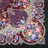 Russian Wool Shawl - Here's a corner of a handmade Russian Wool Shawl, the intricacy and detail of these amaze me every time I look at it. This one comes from the Pavlovo Posad Shawl Manufacture, located in the village of Pavlovo Posad which is located outside of Moscow.