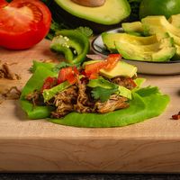 Instant Pot Pork Carnitas Lettuce Wraps with Salsa Fresca