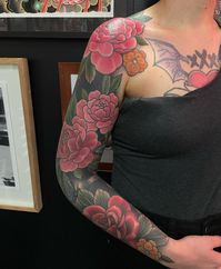 Floral Sleeve Tattoo | Tattoo Ideas and Inspiration | Tilly Dee