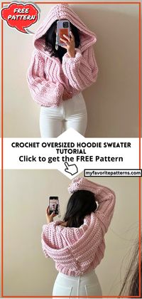 Chunky and cozy oversized crochet hoodie sweater tutorial! Learn how to create this stylish and warm sweater using super bulky yarn and simple crochet stitches. Perfect for chilly days! Get the full pattern and step-by-step instructions on my Patreon. Stay warm and stylish this season!