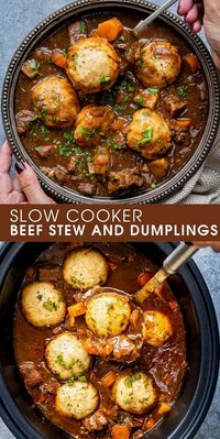 Warm up your evenings with this comforting beef stew, slow-cooked to perfection for a rich, savory flavor. Tender chunks of beef and a medley of vegetables simmer together, creating a hearty base that's topped with light, fluffy dumplings. This easy-to-make dish is perfect for those cozy nights when you crave something wholesome and satisfying. Let your slow cooker do the work while you enjoy the mouthwatering aroma filling your home. Ideal for family dinners or a comforting meal on a chilly day, this beef stew with dumplings is sure to become a favorite.