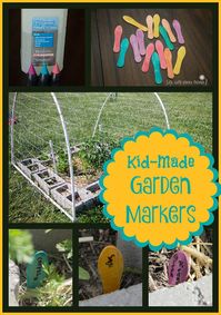 Kids can make these simple garden markers to keep track of plants in their own garden! #gardenmarkers #kidscraft #garden