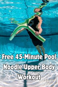 Heading to the pool? Don't forgot your pool noodle. Download the Poolfit app for free and try 9 free workouts, including the 45-minute Pool Noodle Upper Body Workout.  Download the free videos in the app and take your device poolside.  If you are a fan of water exercise, the Poolfit app is a must!