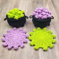 Crochet Cauldron Coasters Bubbling Witch Cauldron Halloween - Etsy