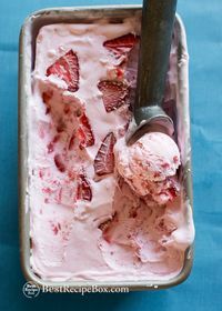 Amazing Fresh Strawberry Ice Cream Recipe without an Ice Cream Maker. No Churn, just 3 Ingredients @bestrecipebox