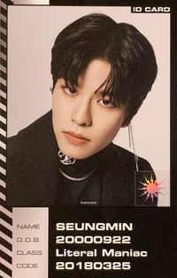 Seungmin < ODDINARY > ID CARD stray kids scan