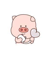 Kakaotalk Emoticon _ I'm Chubby Piig 카카오톡 이모티콘 _ 나는 뚠뚠이 피그 pig cartoon character, anime