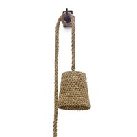 Bringing a cool, nautical charm to your space, the Green Oaks Wall Pendant affixes beautifully to a wall. This wall pendant is made of rope which has been expertly woven around a core rattan frame. Details & Dimensions 9"D x 9.5"H + 148' rope Black metal wall mount included. Plug-in pendant with average cord length of 22 feet Uses one 60 Watt Bulb; Inline Rocker Switch Bulb Recommendation : Frosted Bulb 5.5 Watt LED Dimmable E26 2700K