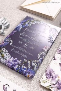 EWPAT091(as low as 2.82/pcs)#weddinginvitation #weddinginvitations #acrylicinvites #acrylicinvitation #purplewedding #lavenderwedding