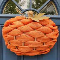 Pumpkin Wreath for Front Door, Pumpkin Door Hanger, 3D Pumpkin Wreath, Burlap Pumpkin, Fall Door Wreath, Fall Farmhouse Wreath - Etsy