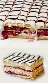 Raspberry Buttercream Mille Feuille - using ready made frozen puff pastry makes this impressive dessert easier to prepare than you think