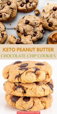 Enjoy the taste of your favorite cookie in a keto-friendly way. These Peanut Butter Chocolate Chip Keto Cookies are made with sugar-free chocolate chips and low-carb ingredients for a delicious and satisfying keto treat!