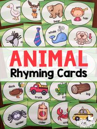 FREE Animal Rhyming Cards More