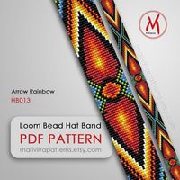 This is a PDF file with a Loom bead pattern for a hat band or a band. You can download it from Etsy right after the payment transaction. File includes: 1. A bead legend includes the color numbers and count of the Delica beads for the suggested length 2. The pattern design 3. A large, detailed, numbered graph of the pattern. 4. A word chart of the pattern Miyuki Delica seed beads 11/0 are used for my patterns. But you can use beads color and type you like. PAY YOUR ATTENTION PLEASE! Materials and