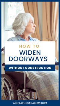 Creating a wheelchair accessible home often starts with doorway widening. Most homes do not have doors wide enough for wheelchair access but many aging parents & seniors will need wheelchair accessibility at some point. Narrow doorways create barriers for walker, scooter & wheelchair users so widening a doorway is a common home renovation for an aging in place bathroom. Find out how to widen a doorway with these 3 easy solutions that require no construction. Click the pin to find out how!