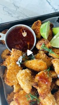 Tieghan Gerard on Instagram: "Coconut Popcorn Chicken with Sweet Thai Chili Lime Garlic Sauce...plus a creamy honey mustard for an extra dip….t-t-t-t-t-tasty ;) recipe linked in profile #lostinthesauce"