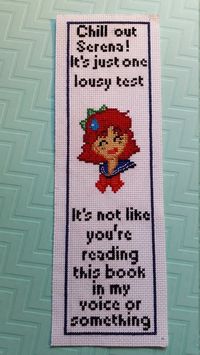 Naru Osaka cross stitch book mark pattern | Etsy