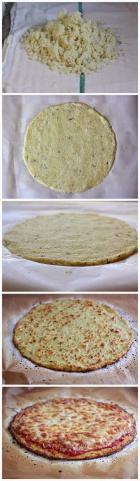 The BEST Cauliflower Crust Pizza. I've made tortillas like this and its good!